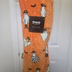 Orange Ghost Throw Blanket